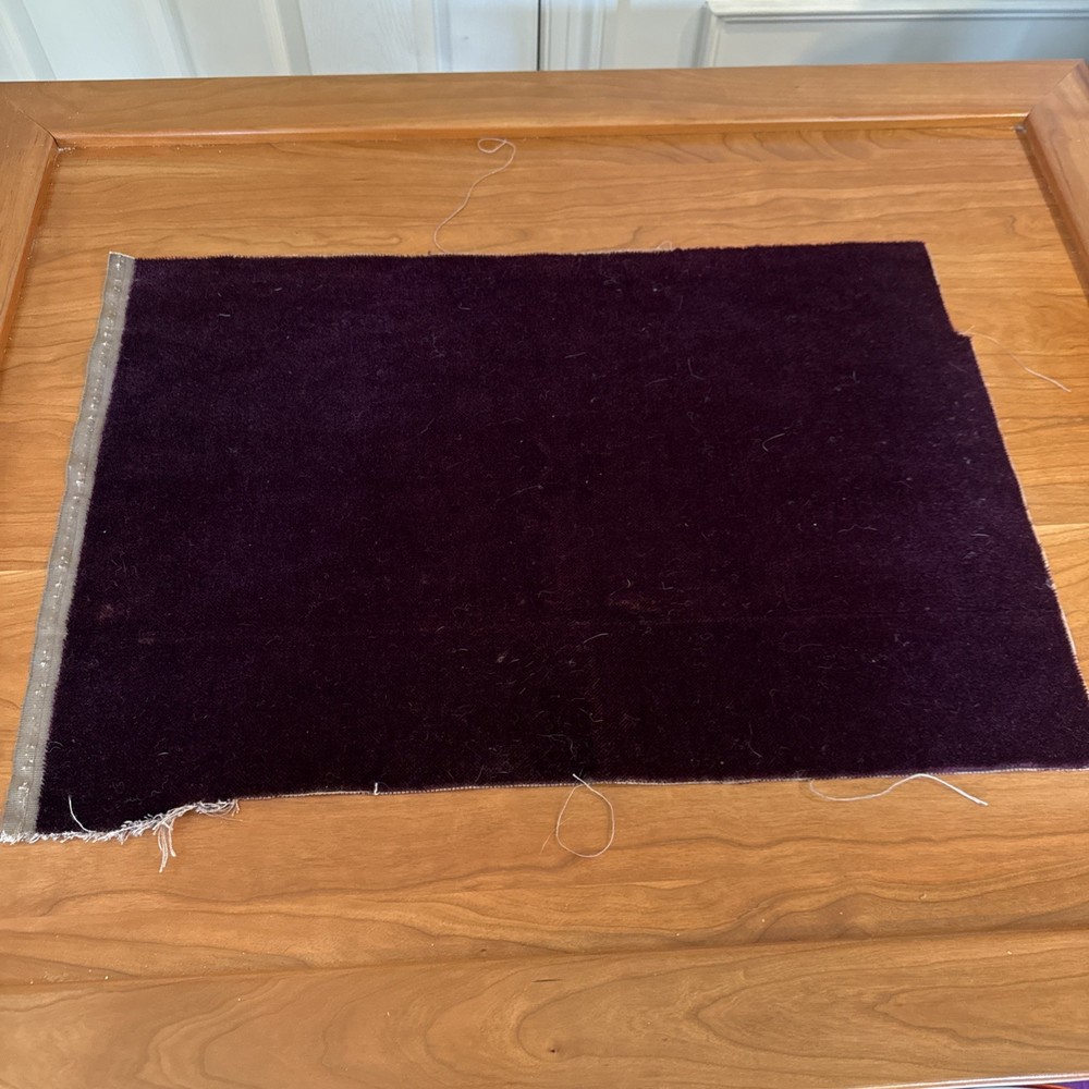 DESIGNER PLUSH MOHAIR Burgundy VELVET WOOL MULTIUSE FABRIC 17X25″