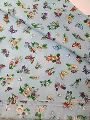 MMFab Blue Floral Butterfly Print Cotton Quilting Sewing Fabric 44″ X 5.1yds