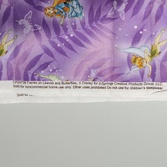 2.5yd Disney Tinkerbell Fairies Leaves Butterflies Purple Cotton Fabric CP24739