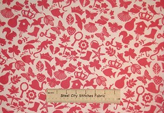 Butterfly Seashell Flower Motif Fabric By The Yard Pink Cotton by Dear Stella