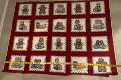 OOP VTG Dianna Marcum Grandmas Gingerbread Cheater Quilt Cotton Fabric Panel