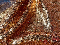 3mm Sequin Fabric Sparkling Glitter Sequins GOLD on BLACK Paillette – 120cm wide