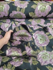Mauve Gold Floral Metallic Brocade Fabric Sold By The Yard Black Jacquard Emboss