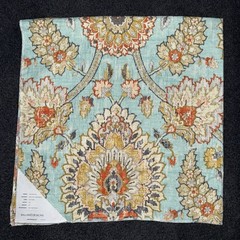 Ballard Designs Nicolette Sky Geometric Palmettes Fabric Linen Blend 35″x35″