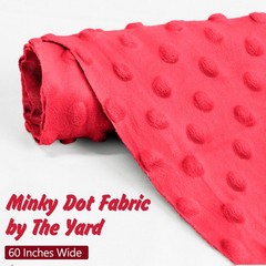 Homiest Minky Dot Fabric by The Yard, 1 Yard x 60 Inch Wide 1 Light Red