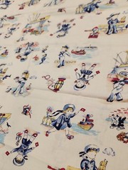 Vintage Fabric Faye Burgos Kids Play Sailors Nautical Marcus Brothers 1/2 Yrds