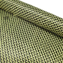 Yellow Aramid Carbon Fiber Blended Fabric mixed cloth 230gsm W /工 Weave 100*50cm