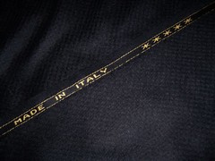 1/2 yd ITALIAN ZEGNA 5 STAR BLACK CASHMERE SILK SELF PATTERN JACKET FABRIC