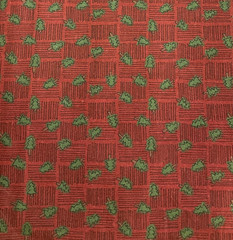 FABRIC TRADITIONS-MINI-TREE TOSSED ON COUNTRY RED PLAID – 1 3/8 YARDS