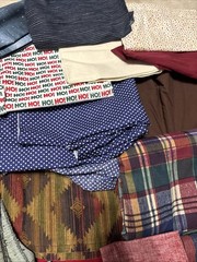 Large 13 Ib Lot Of Fabric Christmas Patterns Lace green Plaid Stripes Hearts