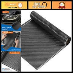 10ft x 12″ Carbon Fiber Fabric Roll – Black 2×2 Twill Weave for Cars, Boats, & M