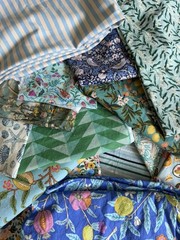 Shades of Blue, Green, Aqua Premium Scraps – Quilting Cotton by 1/2 lb, mixed