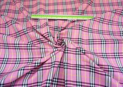 PINK PLAID TARTAN COTTON BLEND WOVEN FABRIC GR8 FOR KILT SKIRT DRAPE DRESS