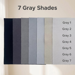 Gray Solid Cotton Fabric Charm Pack 5″ x 5″ Precut Quilt Squares, 42 Pcs (7 Shad