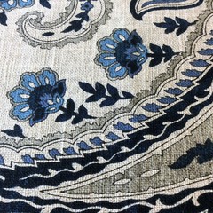 6 Remnants Designers White/Blue Fabrics for Pillow Covers Small Projects No 3
