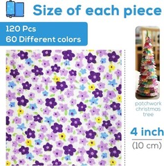 120PCS 4×4″ Cotton Fabric Squares Precut Quilt Craft DIY Sewing Patchwork