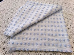 Bubble Pop Blue Woven Vtg Chenille Bedspread Fabric Coastal Chic 21″ x 23″ Pc