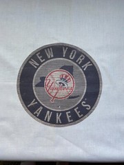 2 NEW YORK YANKEES Grey Weather BASEBALL LOGO 18X18 SEWING BLOCK QUILTING SQUARE