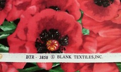 Blank Textiles Fabric BTR-3858 Red Poppies Poppy 1/2yd 44″w Cotton Realistic
