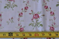33″ Long, Vintage, Pink Floral on Lt-Pink Cotton, Henry Glass, Blackhurst, V868