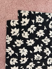 Vintage Fabric Lot Black White Hampton Floral Stripe Daisy Remnants Quilt 9+ YDS