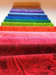 2.5 inch Rainbow Swirl Jelly Roll 100% cotton fabric quilting 17 strips Marble