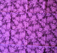 Cotton Fabric Purple With Shaded Purple Flowers 1 Yard Piece X WOF