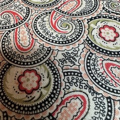 Paisley Floral Medallion Cotton Quilting Fabric Red Green Black 3 Yards x 44″