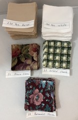 Lot Of 569 Fabric Pieces 3”X3” Squares Cotton Various Colors And Patterns New!!