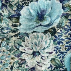 Floral Crepe De Chine Fabric In Pastels Blue – 3 yrds