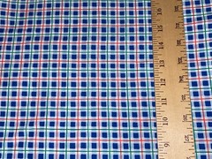 3/4 Yd Red Blue Green White Plaid Check Cotton Fabric BTHY Vintage by Cranston