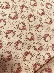 Vintage Light Pink Calico Cotton Quilt Fabric Cabbage Rose BTHY