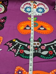 Halloween Masks New Fabric “Day of the Dead” Colorful Purple Cotton Approx 2 Yds