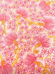 KEY WEST Hand Print Bennet by Leigh Martin FABRIC Neon Pink Floral 45 x 72″ 2 Y