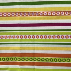2 Yards x 43” Bright Stripes & Flowers Mod Fabric by MBT