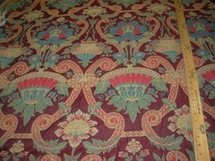10 YDS REGAL FLORAL NEEDLEPOINT LOOK PUCKERED UPHOLSTERY FABRIC FOR LESS