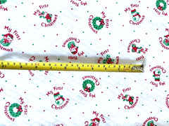 Quilted Nursery Baby Fabric Mini Print – MY FIRST CHRISTMAS – 60 ” W x 39″L