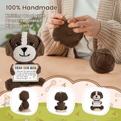 Positive Dog Crochet Doll – 100% Handmade Knitted Decor for Dog Mom – Gift