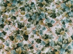 HI FASHION FABRIC~Pastel Green Leaves Trellis~MUTED COLORS~SINGLE CUT 1.4 YDS~