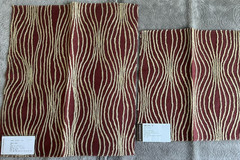 Lee Jofa Groundworks Ondule Crewel Red Fabric Remnant India Wool 18×16 & 13×12