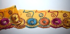 Lot of Multi shade Beaded fabric , Applique Fabrics, Doll art, Junk Journal