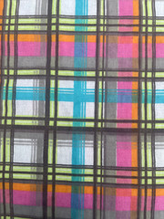 Colorful Plaid Cotton Flannel Fabric by the Yard – Pink Blue Orange Gray Check