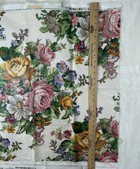 Fabric Stanley King Studios Screen Print Teflon Finish Floral 2 Pieces