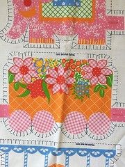 Vintage Cotton~Canvas Pillow Panel Train Zoo Animals Numbers Spring Mills 5692