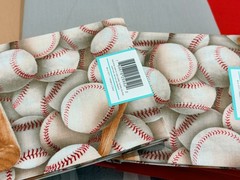 Baseball Quilt Bundle 3 yd Fabric w 2 FQ Red Gray Tan Americana Made in USA