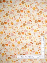 Seashell Sea Shell Beach Sand Cotton Fabric Timeless Treasures C6602 By The Yard