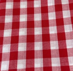 Red & White Gingham Cotton Fabric 1/2 yard x 44″ Crafts Sewing Projects