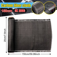 7.87″ x 5FT Real Carbon Fiber Fabric Cloth Roll 3k 200gsm 2×2 Twill Weave Black