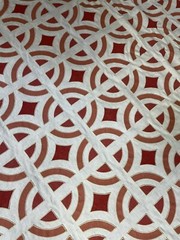 Travers Zimmer Rohde Linen Carson Tile 396 Peach Pink Upholstery Fabric 4yd