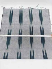 Luxurious Silver Silk Moire Fabric By 2 Meters, Ikat Pattern Green Kutnu.